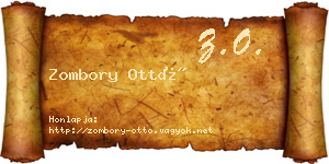 Zombory Ottó névjegykártya